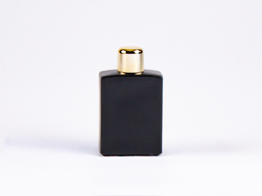 Schwarzglasflasche Miro 50 ml - Tropfmontur Gold
